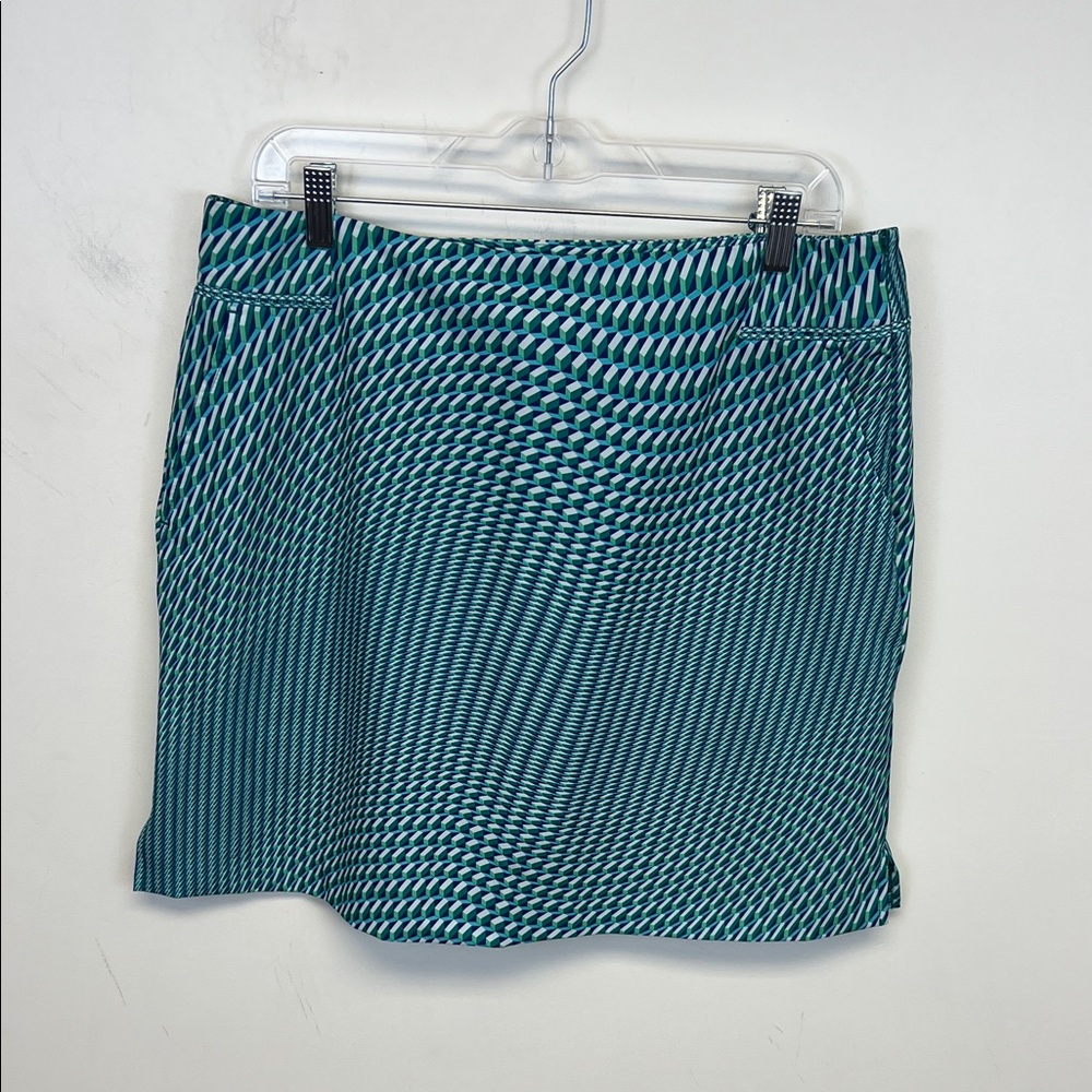 E/P Pro Teal & Geometric Print Golf Pickleball Tennis Skort with pockets Size 12